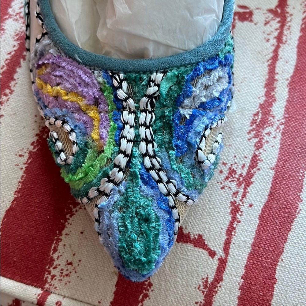 Sam Edelman Blue and Green Artistic Heels
